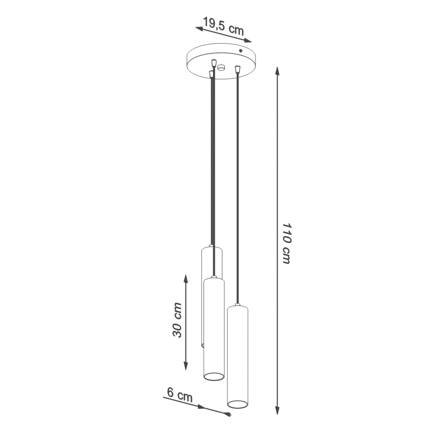 Lustr na lanku LAGOS 3xGU10/10W/230V červená