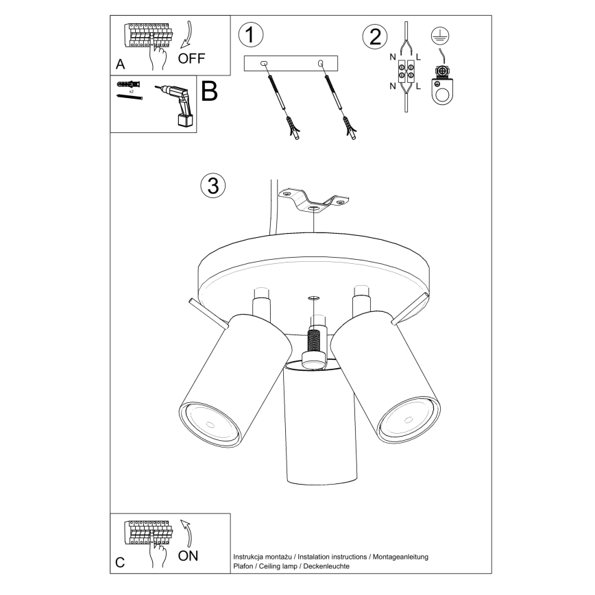 Bodové svítidlo RING 3xGU10/10W/230V krémová