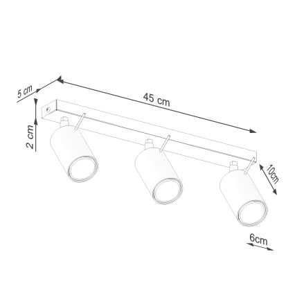 Bodové svítidlo RING 3xGU10/10W/230V zelená