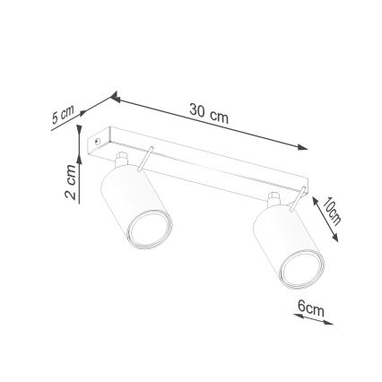 Bodové svítidlo RING 2xGU10/10W/230V červená