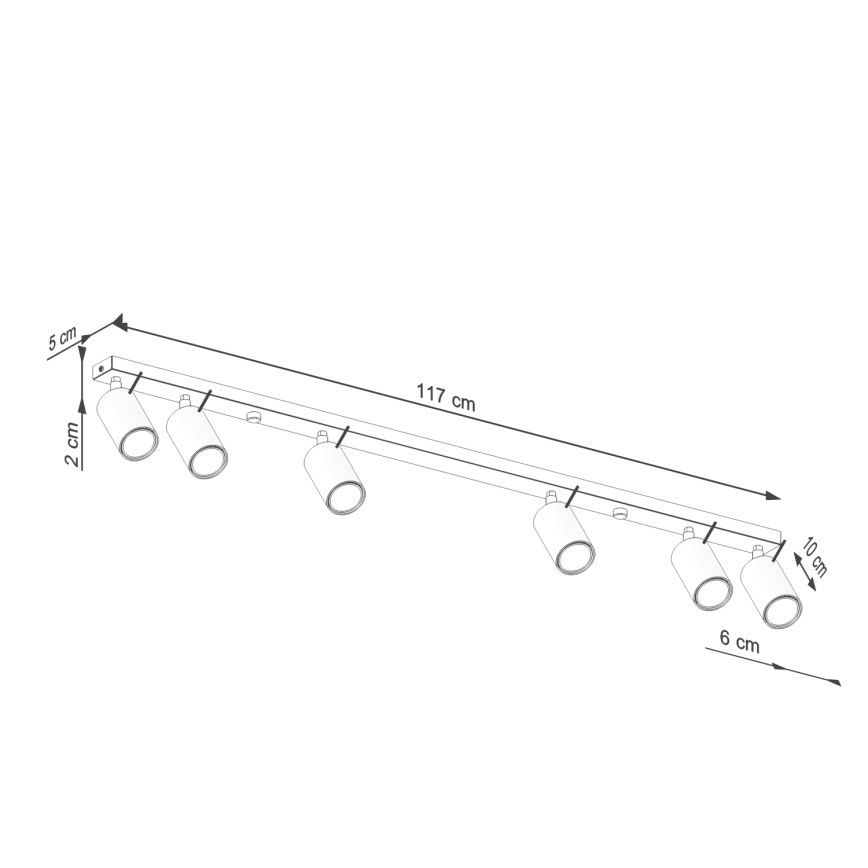 Bodové svítidlo RING 6xGU10/10W/230V červená