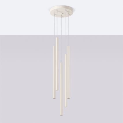 Lustr na lanku PASTELO 5xG9/8W/230V krémová