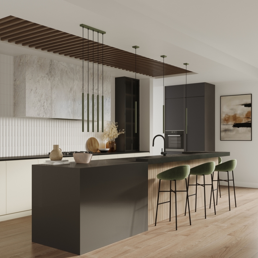 Lustr na lanku PASTELO 1xG9/8W/230V zelená