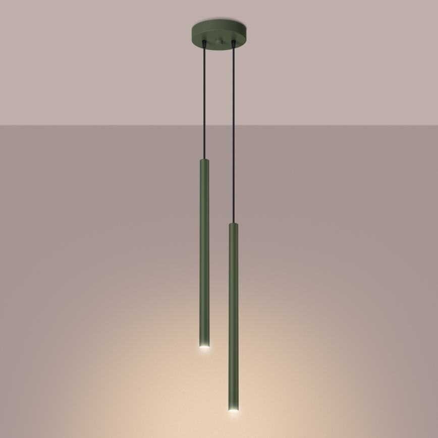 Lustr na lanku PASTELO 2xG9/8W/230V zelená