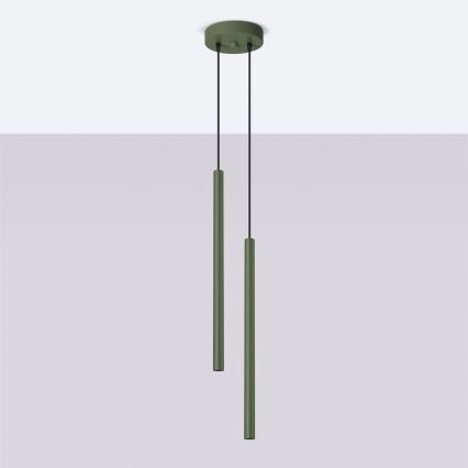 Lustr na lanku PASTELO 2xG9/8W/230V zelená