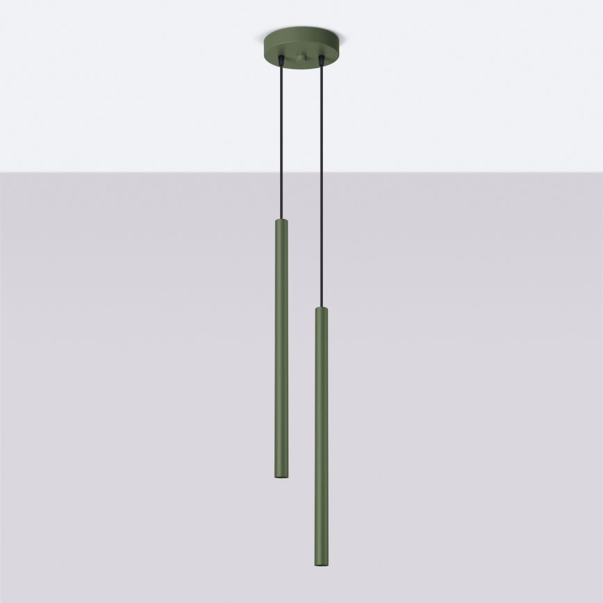 Lustr na lanku PASTELO 2xG9/8W/230V zelená