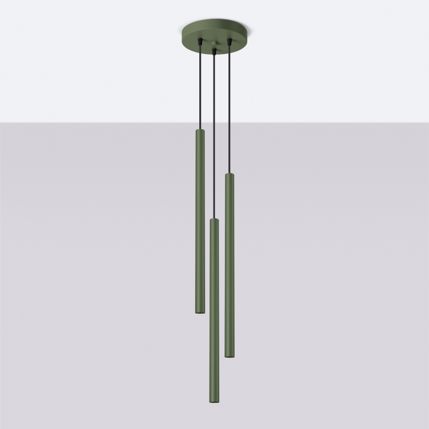 Lustr na lanku PASTELO 3xG9/8W/230V zelená