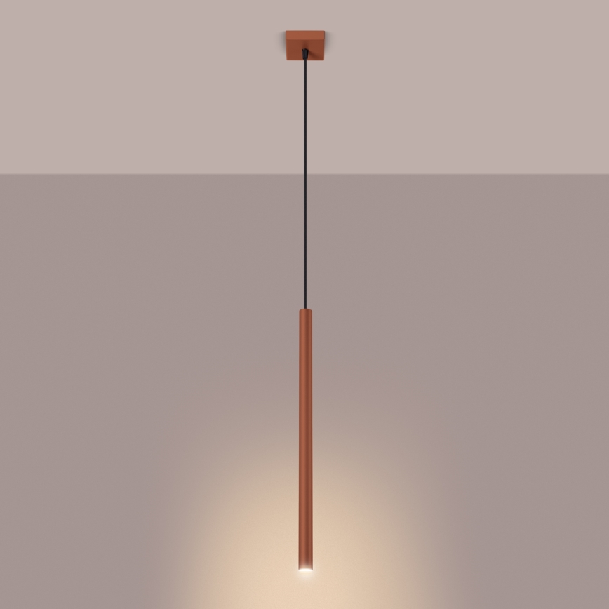 Lustr na lanku PASTELO 1xG9/8W/230V červená