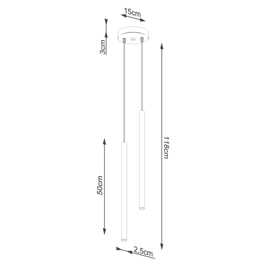 Lustr na lanku PASTELO 2xG9/8W/230V červená