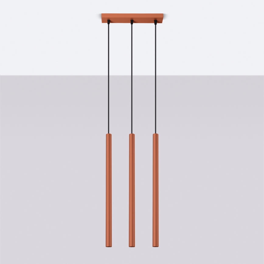 Lustr na lanku PASTELO 3xG9/8W/230V červená
