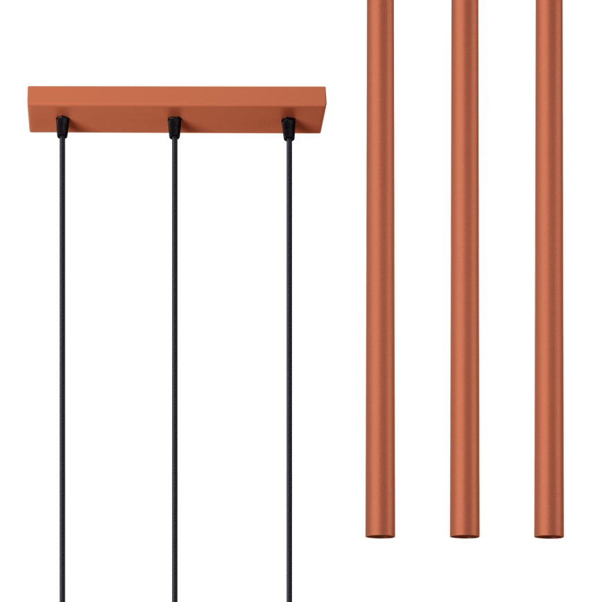 Lustr na lanku PASTELO 3xG9/8W/230V červená