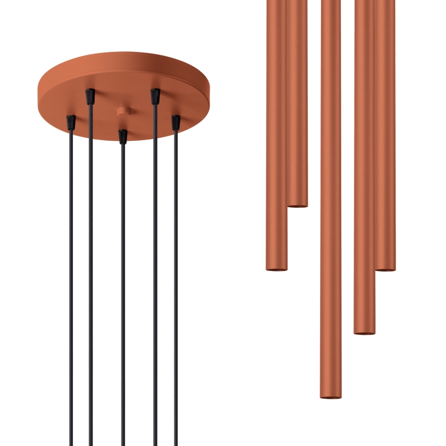 Lustr na lanku PASTELO 5xG9/8W/230V červená