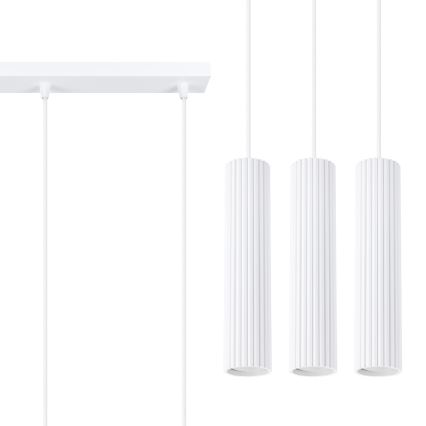 Lustr na lanku KARBON 3xGU10/10W/230V bílá