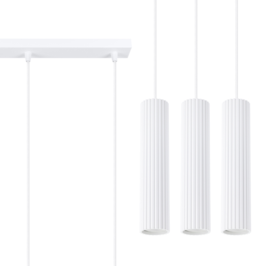 Lustr na lanku KARBON 3xGU10/10W/230V bílá