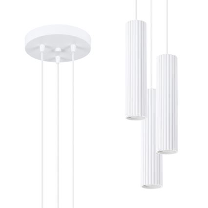 Lustr na lanku KARBON 3xGU10/10W/230V bílá