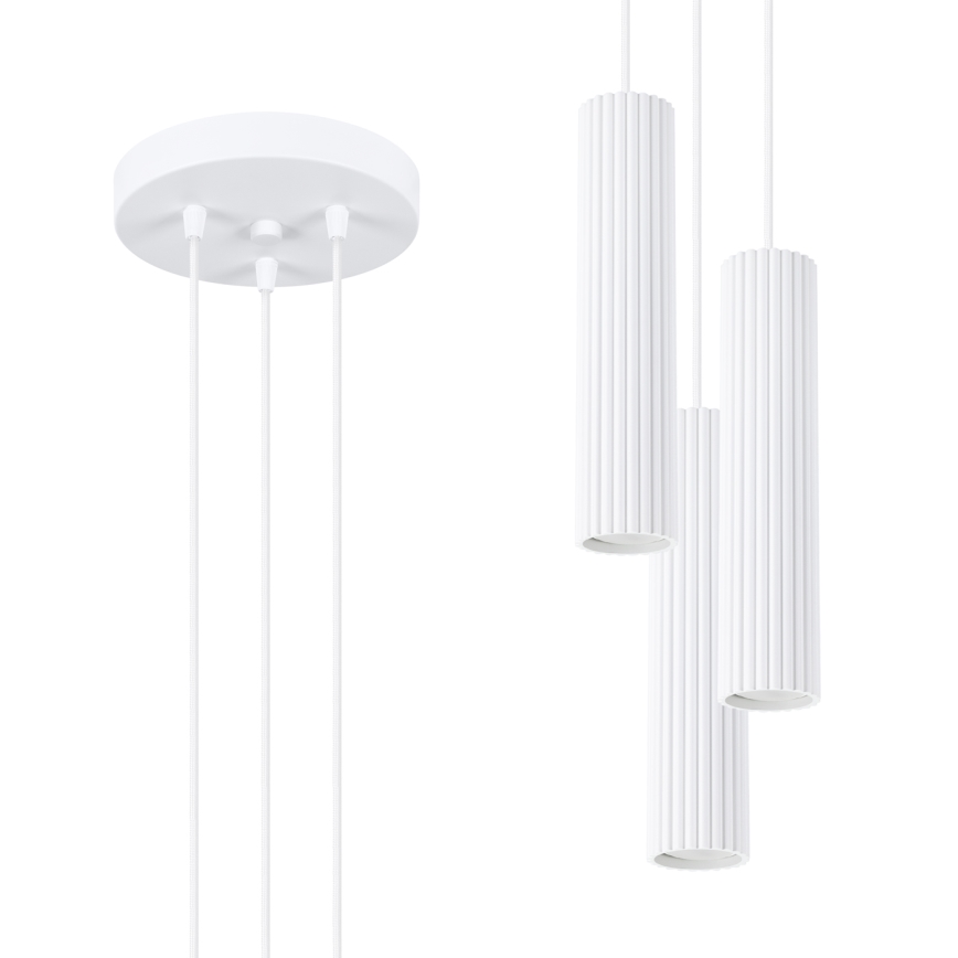 Lustr na lanku KARBON 3xGU10/10W/230V bílá