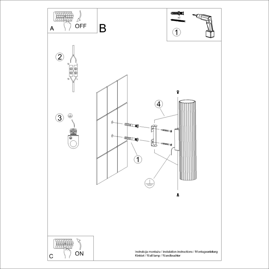 Nástěnné svítidlo KARBON 2xGU10/10W/230V bílá