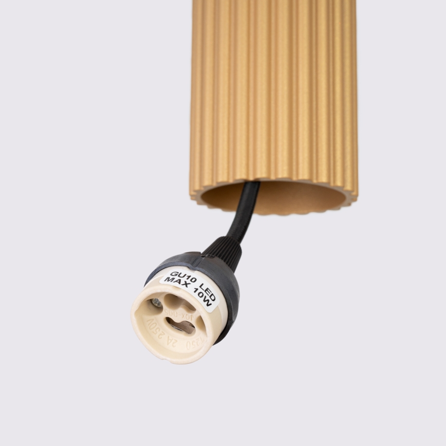 Lustr na lanku KARBON 3xGU10/10W/230V zlatá