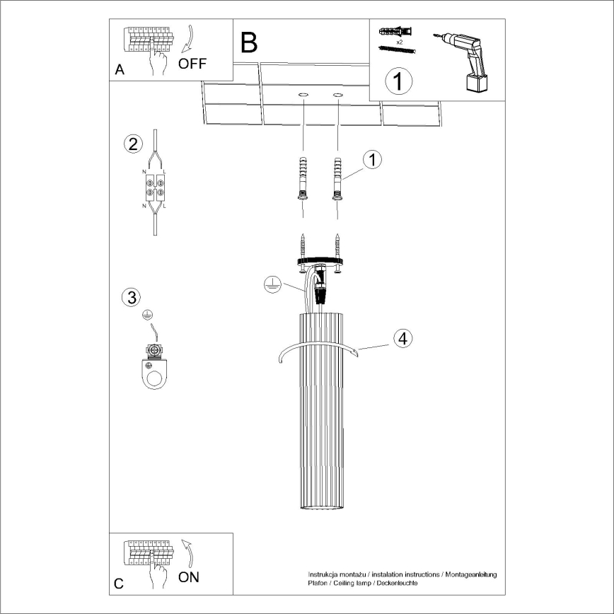 Bodové svítidlo KARBON 1xGU10/10W/230V 40 cm černá