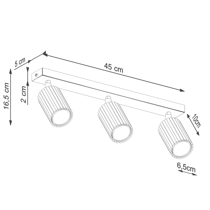 Bodové svítidlo KARBON 3xGU10/10W/230V černá