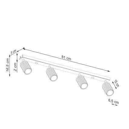 Bodové svítidlo KARBON 4xGU10/10W/230V černá