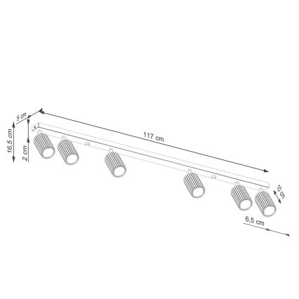 Bodové svítidlo KARBON 6xGU10/10W/230V černá