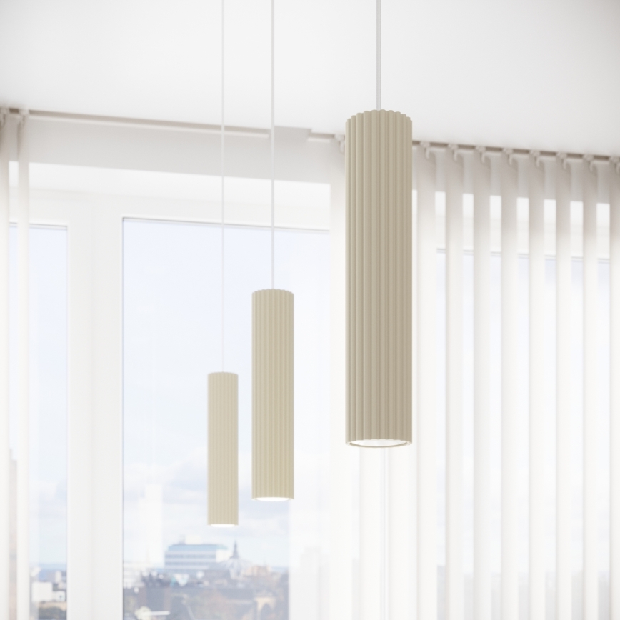 Lustr na lanku KARBON 3xGU10/10W/230V krémová