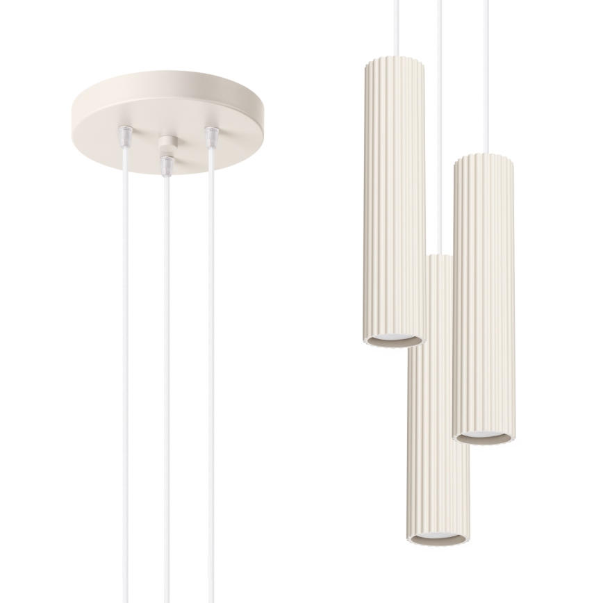 Lustr na lanku KARBON 3xGU10/10W/230V krémová
