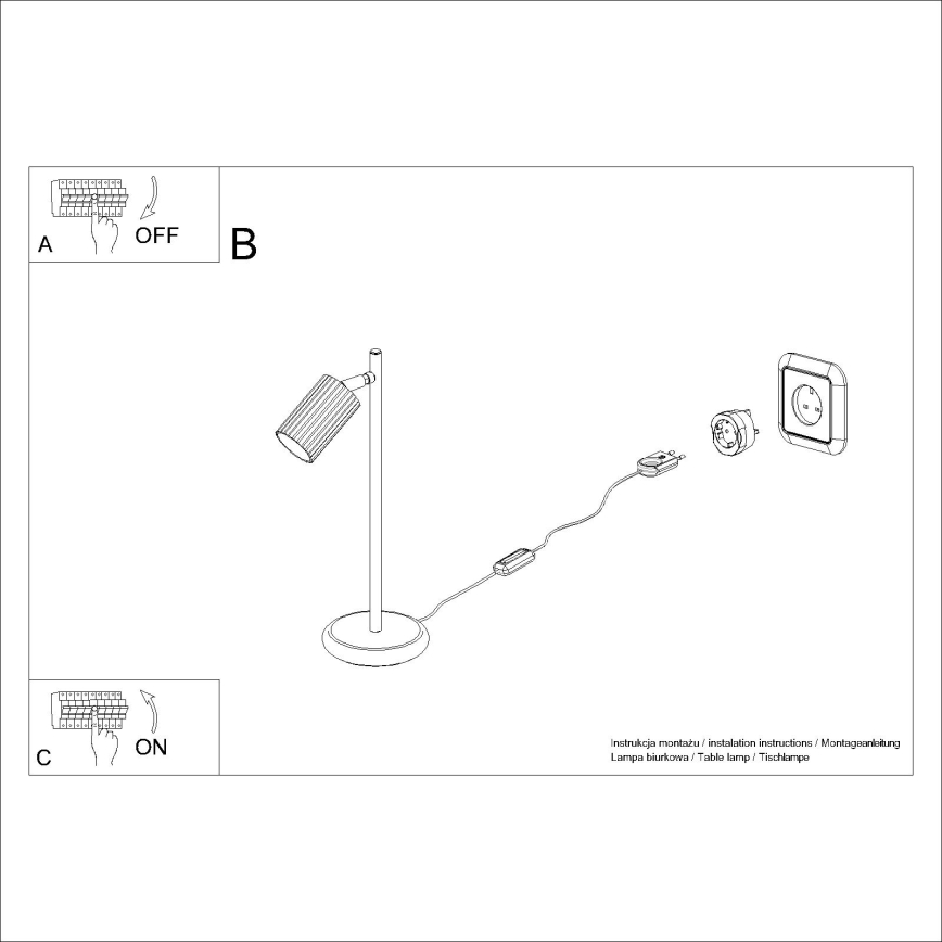 Stolní lampa KARBON 1xGU10/10W/230V krémová