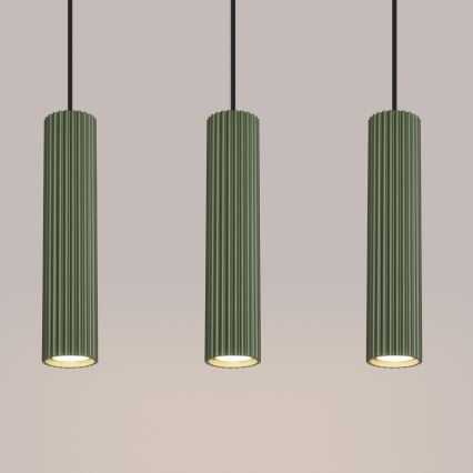 Lustr na lanku KARBON 3xGU10/10W/230V zelená