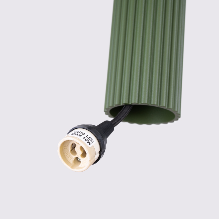 Lustr na lanku KARBON 3xGU10/10W/230V zelená