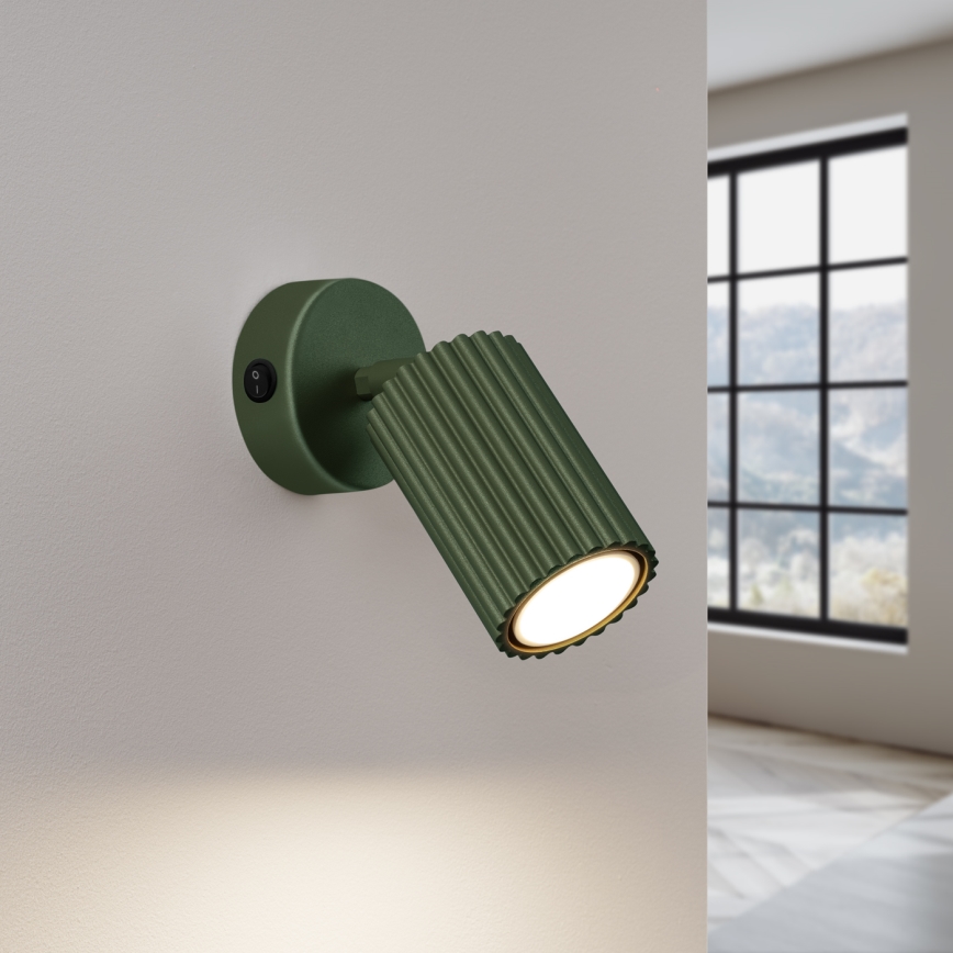 Nástěnné bodové svítidlo KARBON 1xGU10/10W/230V zelená