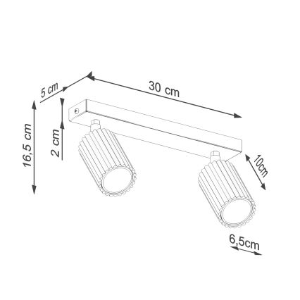 Bodové svítidlo KARBON 2xGU10/10W/230V zelená