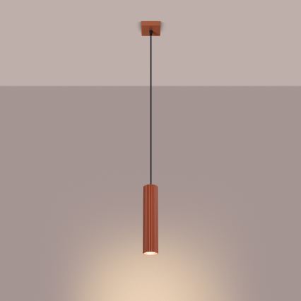 Lustr na lanku KARBON 1xGU10/10W/230V oranžová