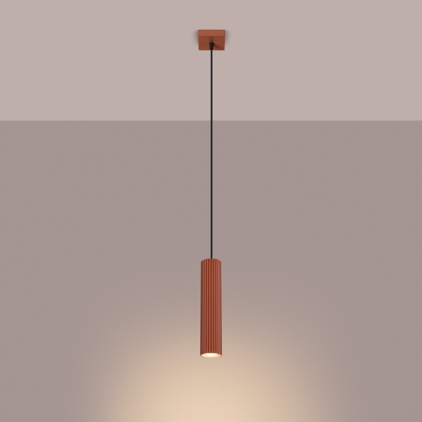 Lustr na lanku KARBON 1xGU10/10W/230V oranžová