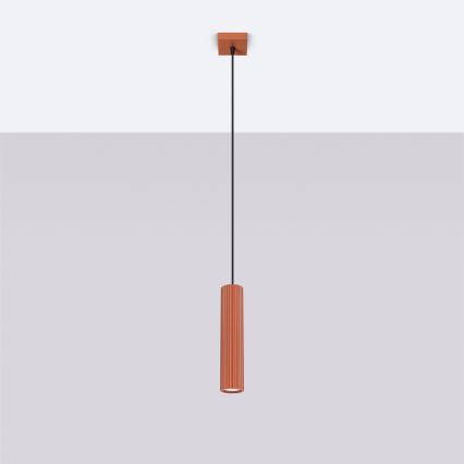Lustr na lanku KARBON 1xGU10/10W/230V oranžová