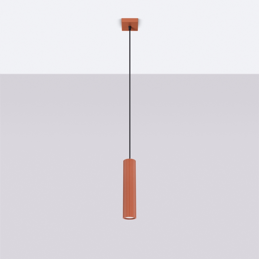 Lustr na lanku KARBON 1xGU10/10W/230V oranžová