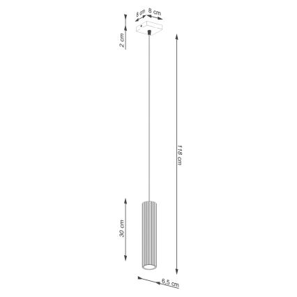Lustr na lanku KARBON 1xGU10/10W/230V oranžová