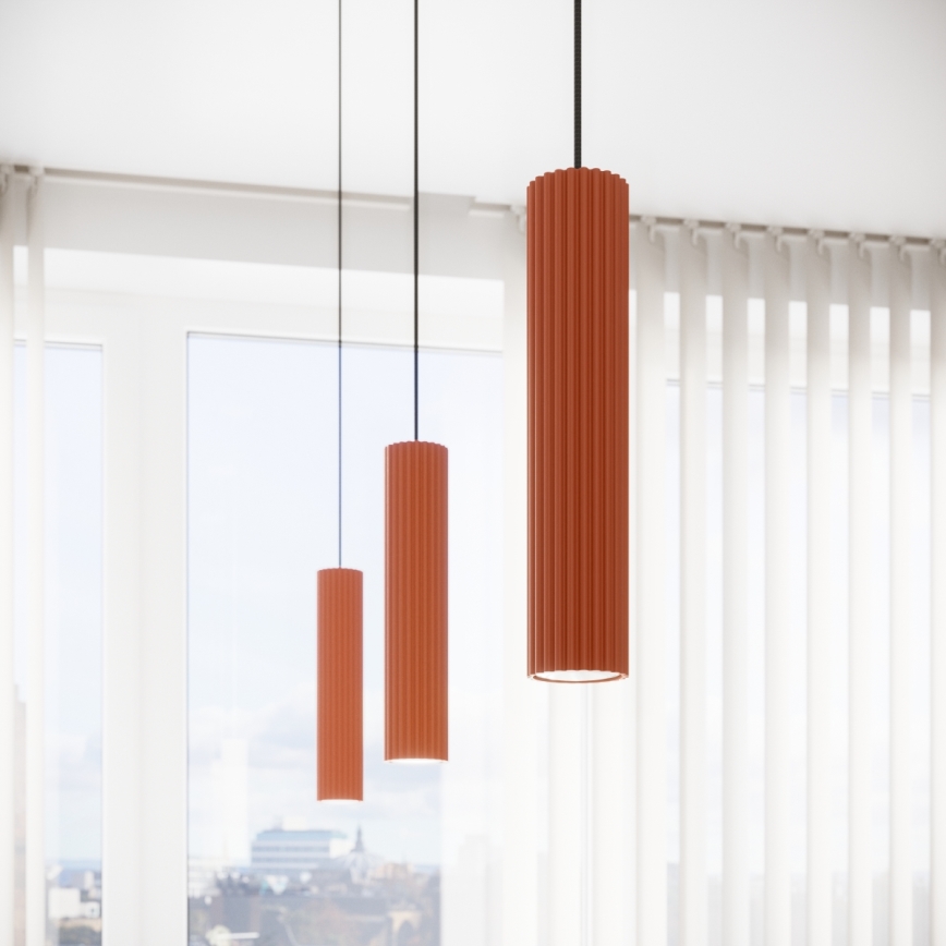 Lustr na lanku KARBON 3xGU10/10W/230V červená