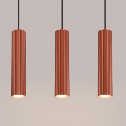 Lustr na lanku KARBON 3xGU10/10W/230V červená