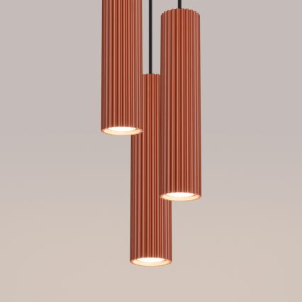 Lustr na lanku KARBON 3xGU10/10W/230V červená