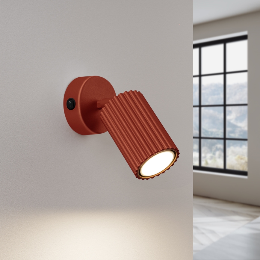 Nástěnné bodové svítidlo KARBON 1xGU10/10W/230V červená