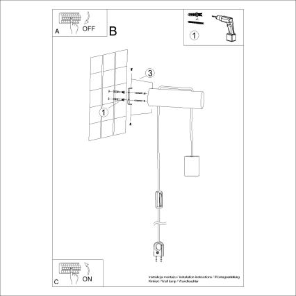 Nástěnná lampa NIMBI 1xE27/15W/230V buk