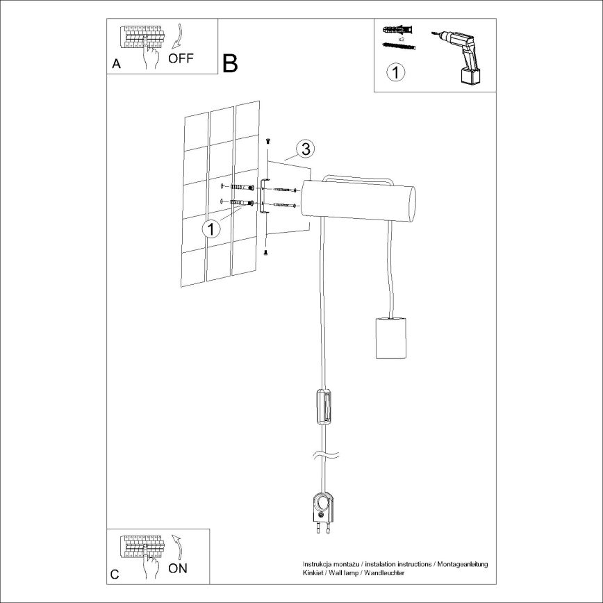 Nástěnná lampa NIMBI 1xE27/15W/230V buk