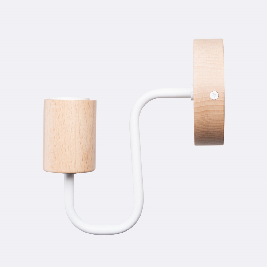 Nástěnná lampa TIMBO 1xE27/15W/230V bílá/béžová/buk