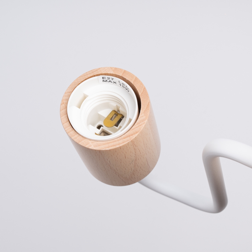 Nástěnná lampa TIMBO 1xE27/15W/230V bílá/béžová/buk