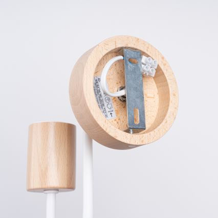 Nástěnná lampa TIMBO 1xE27/15W/230V bílá/béžová/buk