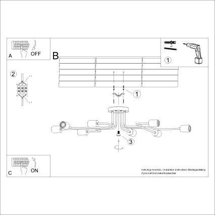 Přisazený lustr TIMBO 8xE27/15W/230V bílá/béžová/buk