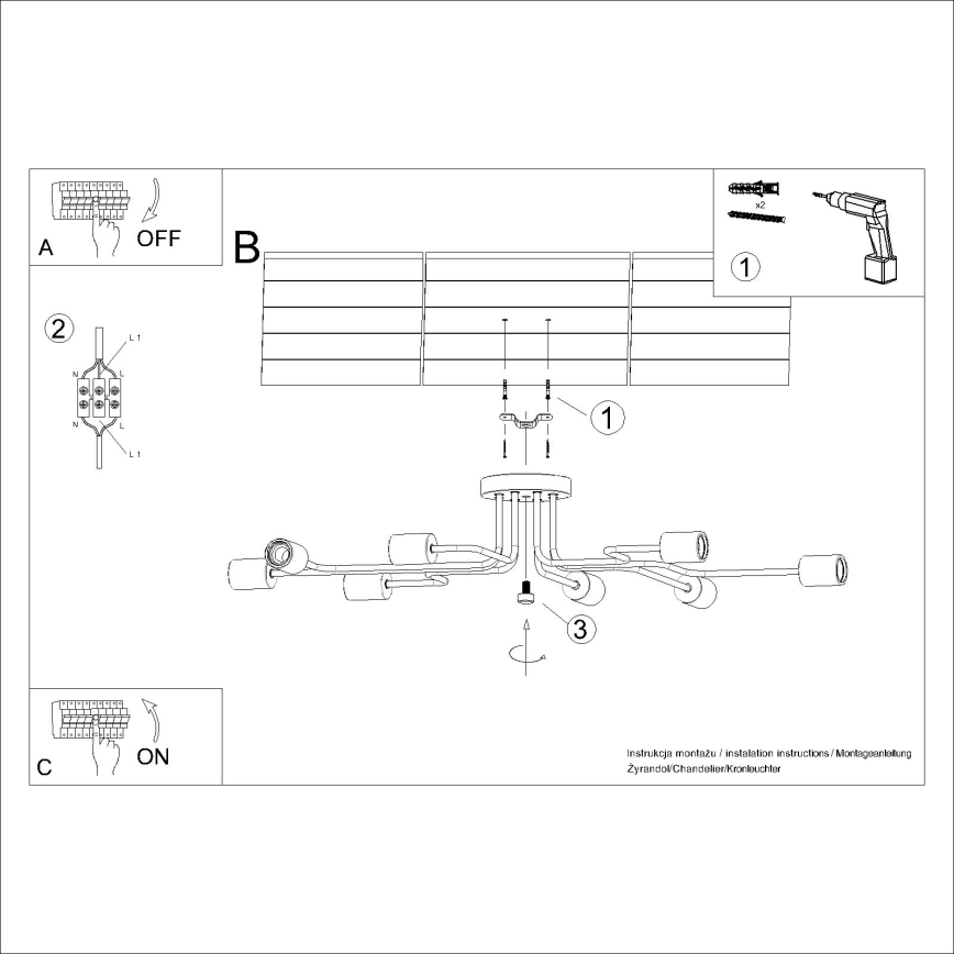 Přisazený lustr TIMBO 8xE27/15W/230V bílá/béžová/buk