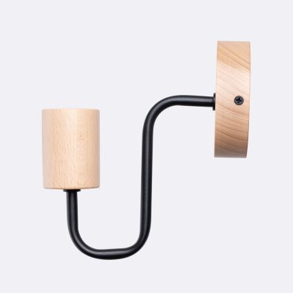 Nástěnná lampa TIMBO 1xE27/15W/230V černá/béžová/buk